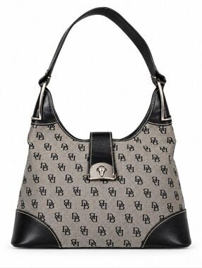 EUC Vintage Dooney & Bourke Black Monogram Hobo shoulder bag authentic purse
